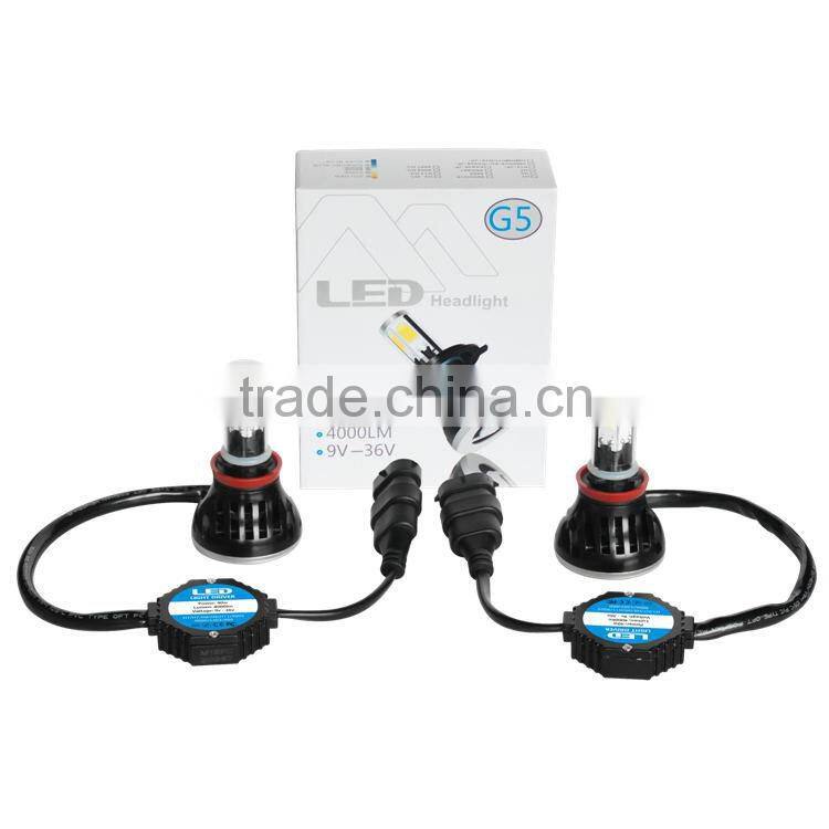 4 side LEDs 40W each bulb h4 h7 h9 h11 led headlight replace halogen bulb