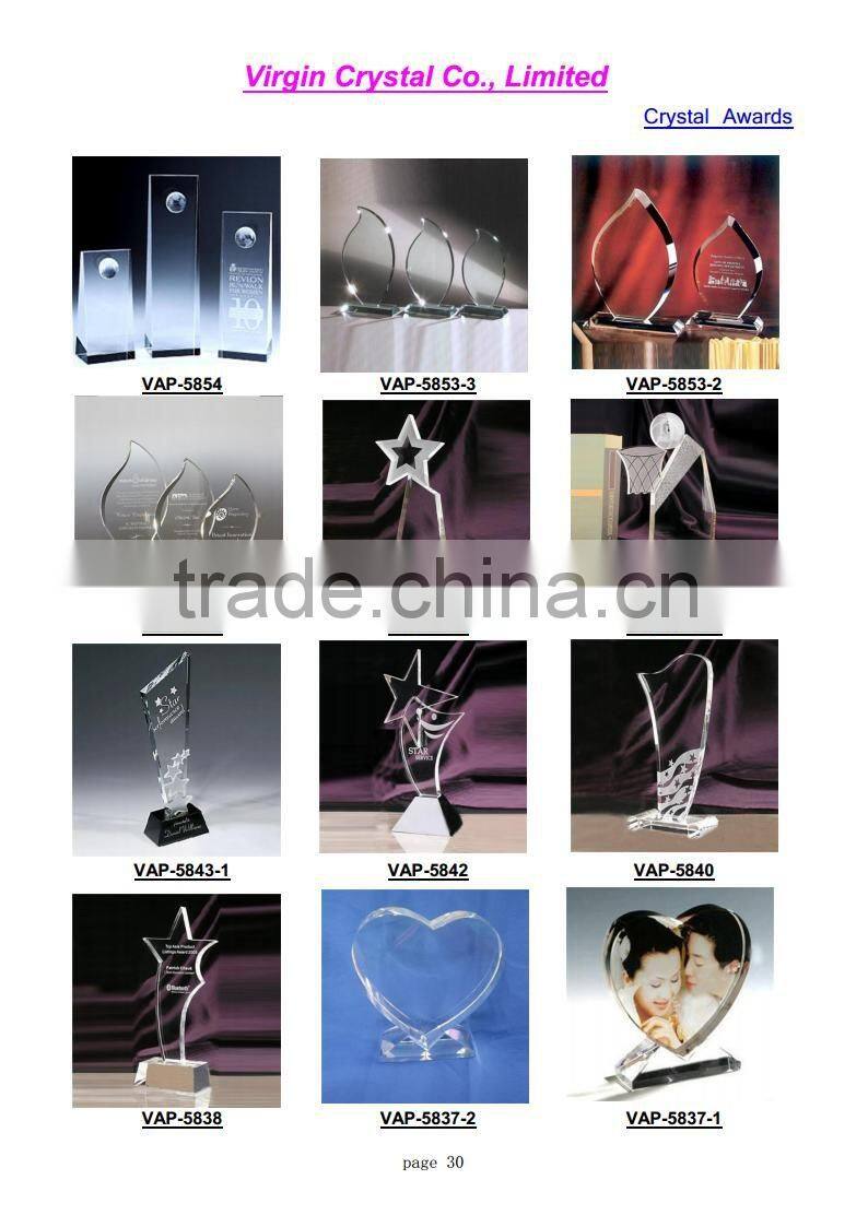 Wholesale K9 Crystal Glass Clear Awards, New Design Crystal Products for business gift