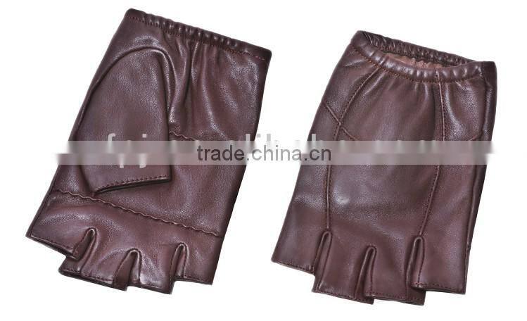 fashion driving fingerless leather gloves for men's