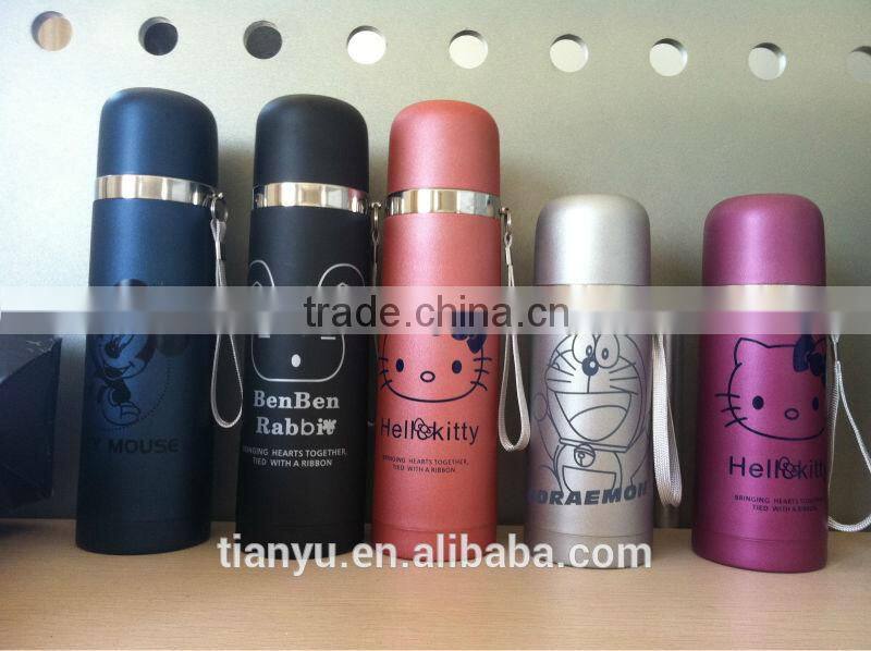 350ml-1000ml double wall vacuum metal flask with PU sleeve wrapped