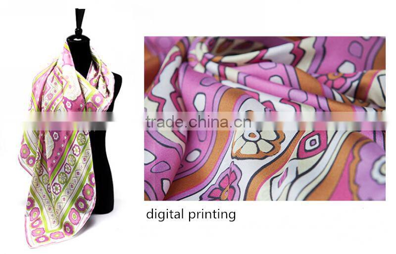 China top 10 silk scarf factory no Moq digital printing silk scarf