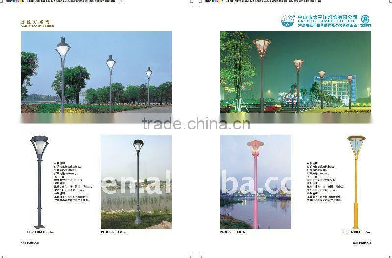 Different style led garden light in villa area