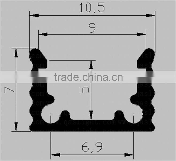 7x11mm Slim LED alu profile for shelf light without any cover
