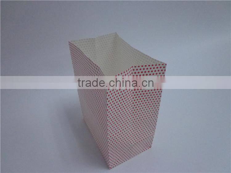 Cute open top red dot paper bag, red dots gift paper bag