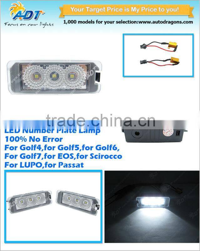 Canbus super white license plate lamp for Golf4-7 for EOS