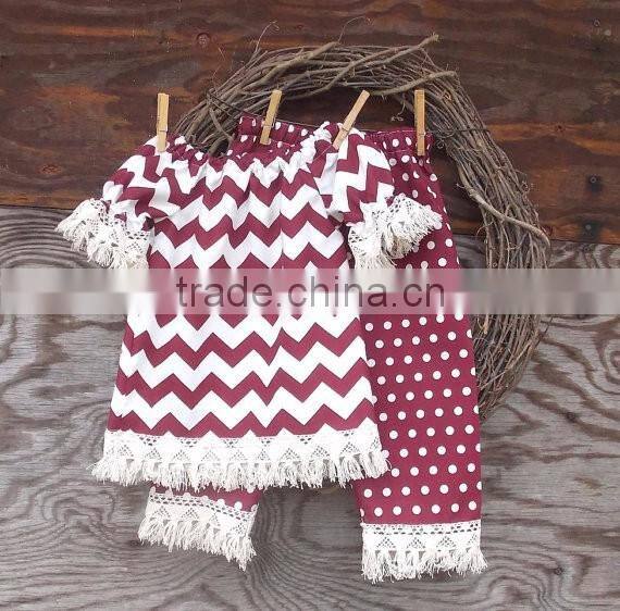 2016 New Design 100% Cotton Baby Girls Boutique Clothing Adorable Colorful Stripe Baby Kids Clothing Sets