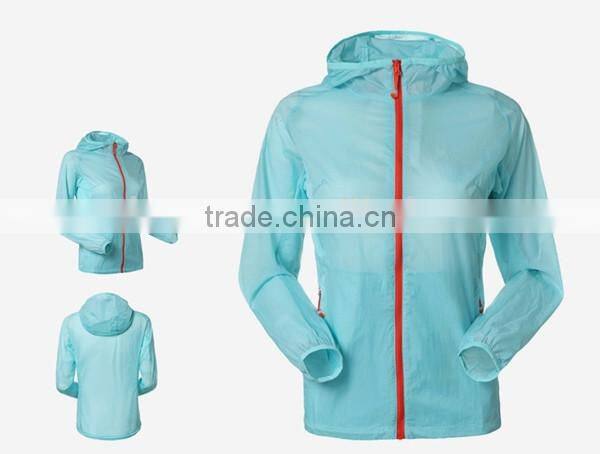 2015 Woman Light Windproof Skin Running Coat Jacket