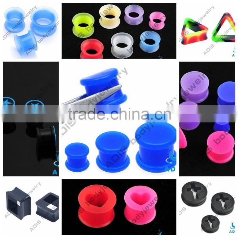 Beautiful Heart-shape Hollow Earring Red Silicon Tunnels