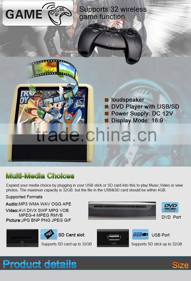 Brown Color 9'' touch botto back seat DVD car audio system dvd