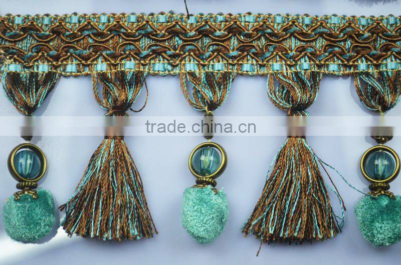 best sell fancy trimming beads tassel fringe curtain accessory,decorative tassels for curtains