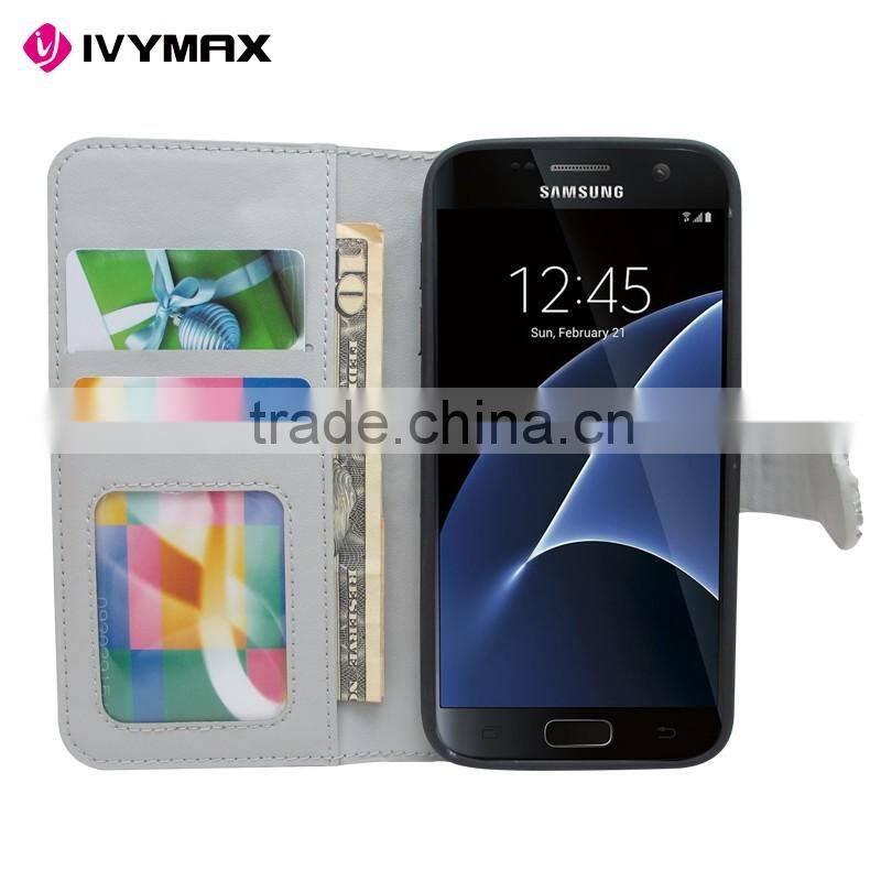 Wholesale alibaba diamond phone case for Samsung s7 PU wallet bling cover