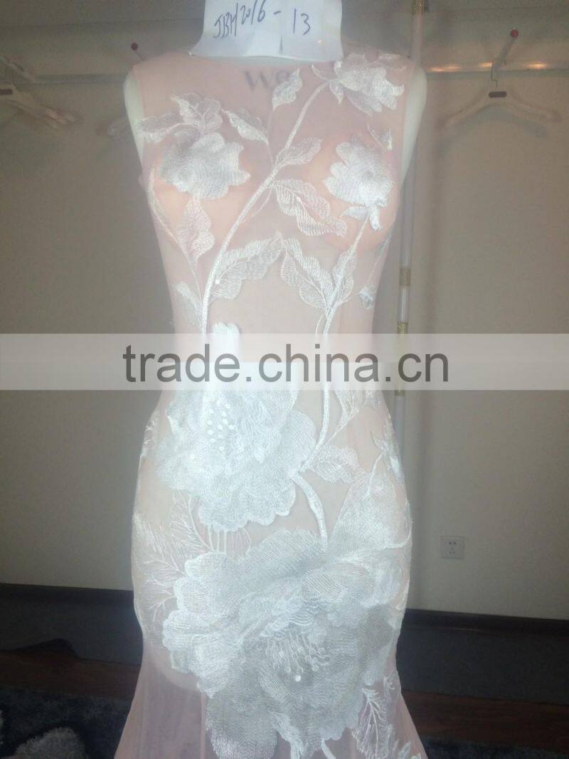 (JBH2016-14) MARRY YOU Transparent Sexy Bare Back Evening Dress
