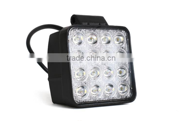 2pcs 4.3Inch 48W 16*3W Spot Epistar LED Working Light Waterproof Fog Lamp DRL For Universal Jeep SUV ATV Off-road Truck Car