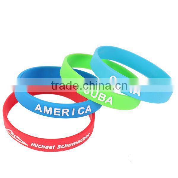 fancy silicone bracelet add custom print logo,customized silicone bracelet