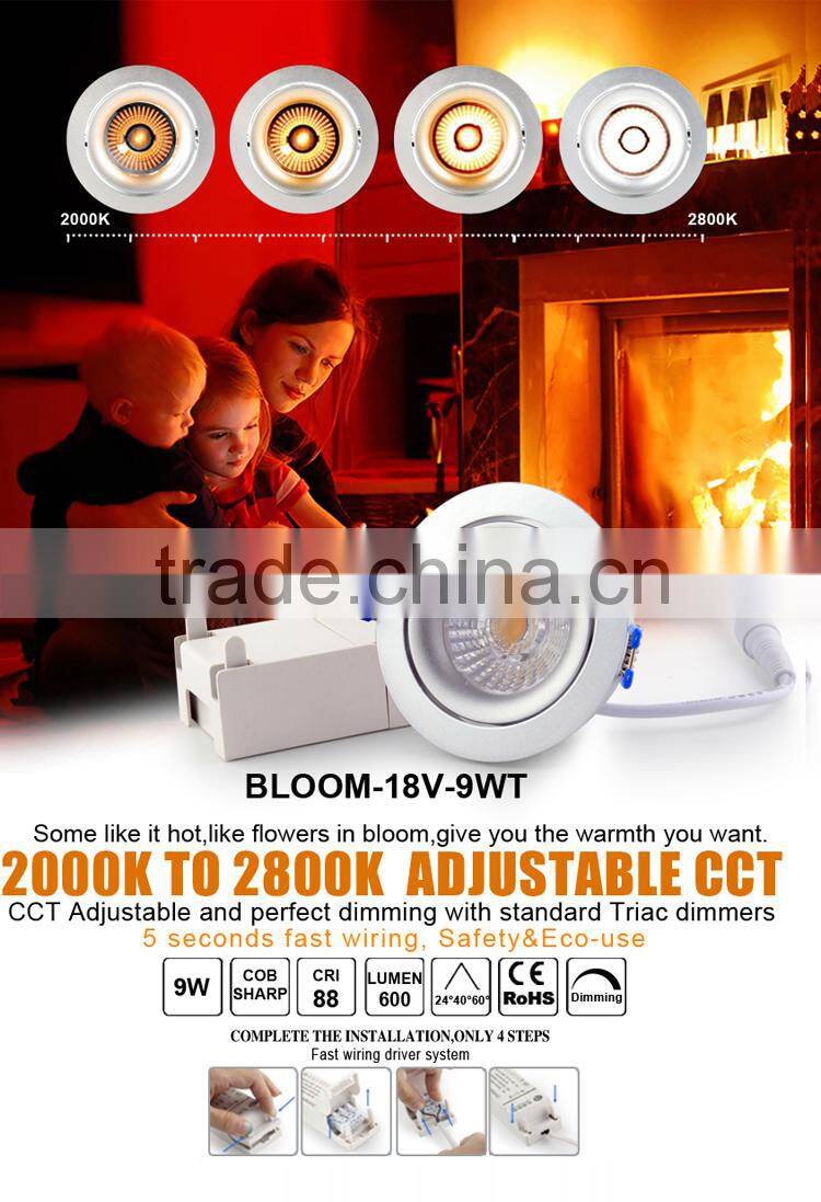 sunset dimmable high cri88 2000k to 2800k warm white ultra thin led downlight direct sz manufacture price