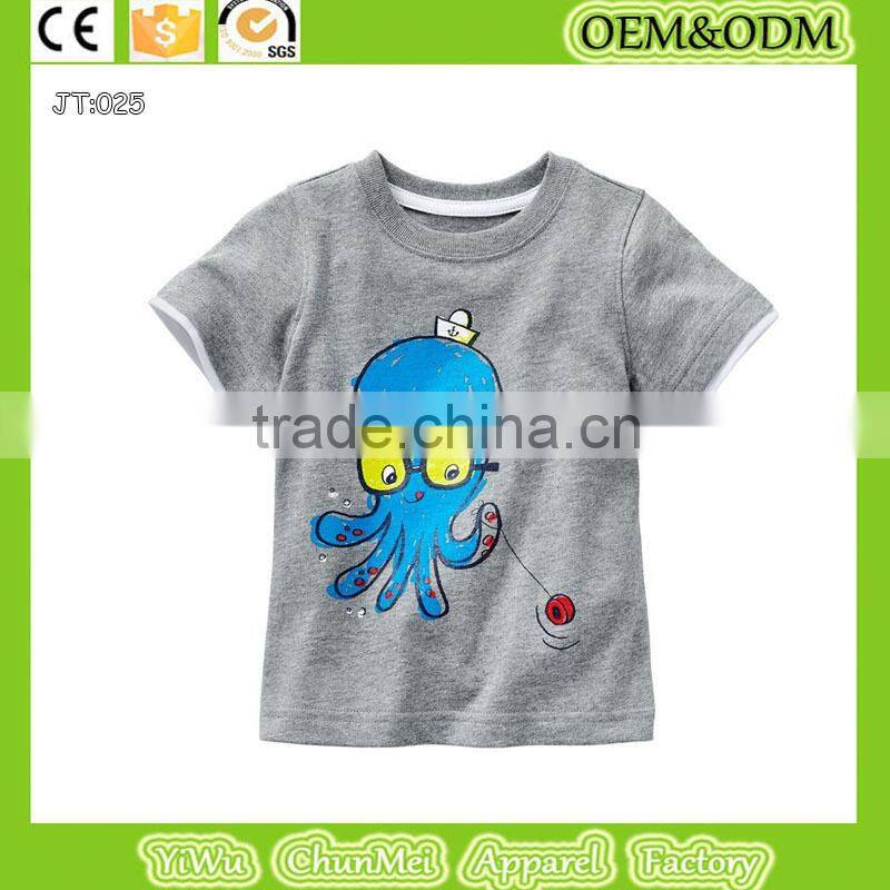 2015 new Octopus t -shirt child t-shirt kids t-shirt 100% cotton t-shirt boy Octopus t-shirt