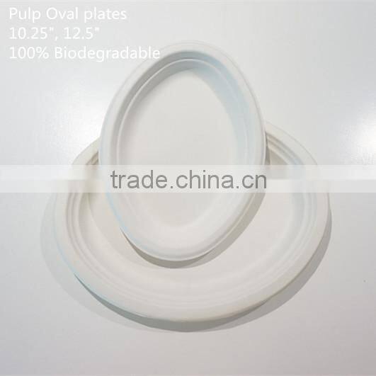 Customized Disposable Biodegradable Bagasse Oval Ellipse plates