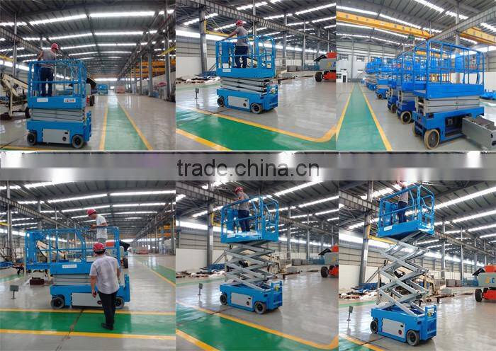 battery power 6m lift height electric mobile scissor lift