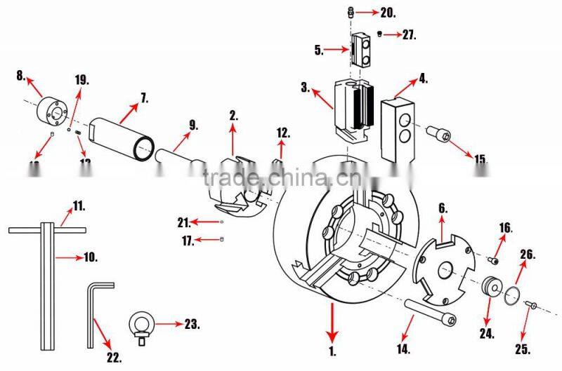 3 Jaw 12inch Solid Power Lathe Chuck Manufacture for CNC Milling Service