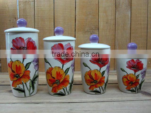 Hand paint round ceramic plate set