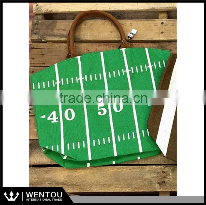 Personalized Canvas Football Tote Bag