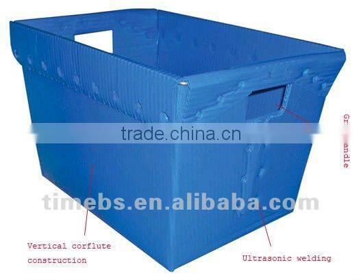 Stackable corrugated plastic tote