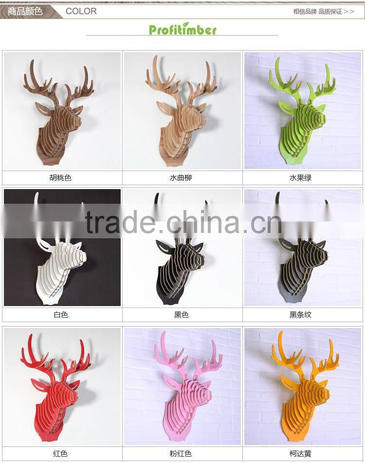 Animal Shape Wood Art Craft for Wall Hanging Home Decoration