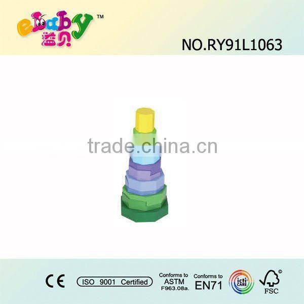 wooden yellow bee stacking toys