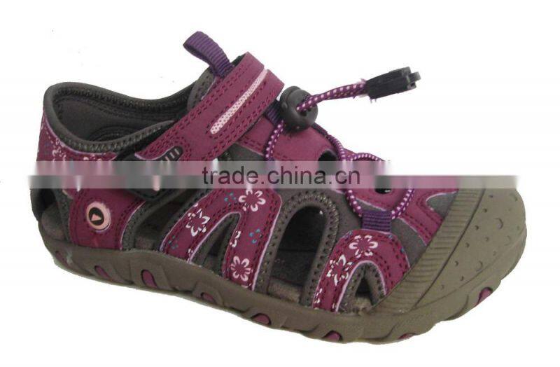2015 floral Hollow out sports children girls sandals with bind