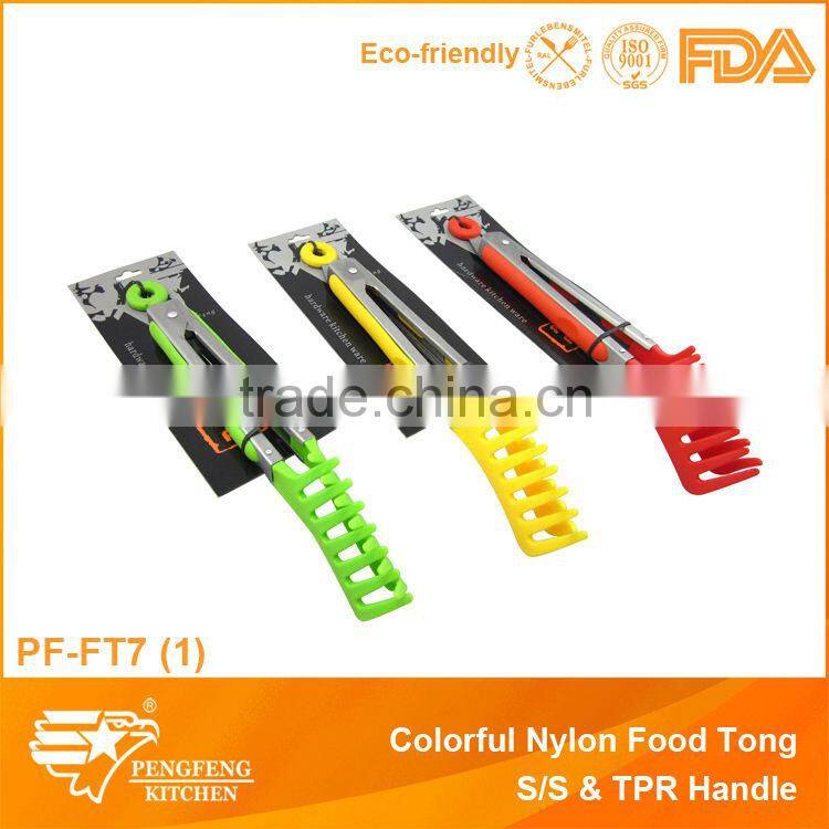 Food tong with non-slip handle