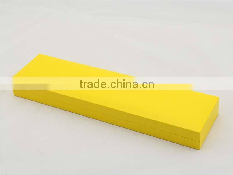 Custom Luxury jewelry box packaing with satin lining in yellow