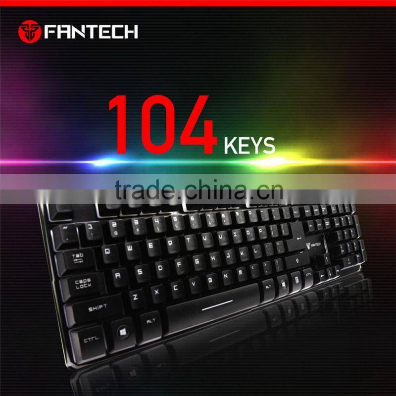 High quality Brand FANTECH K9 ABS Colorful LED Backlit Wired USB Gaming Keyboard for mechanical keyboard