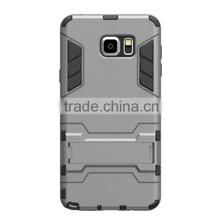 2 in 1 Shockproof Defender Armor PC+TPU Back Cover Case for Samsung Note 5 with KickStand