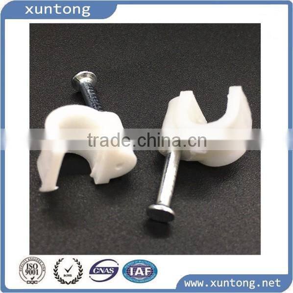 Round nail plastic round screw adhesive plastic wall cable clip