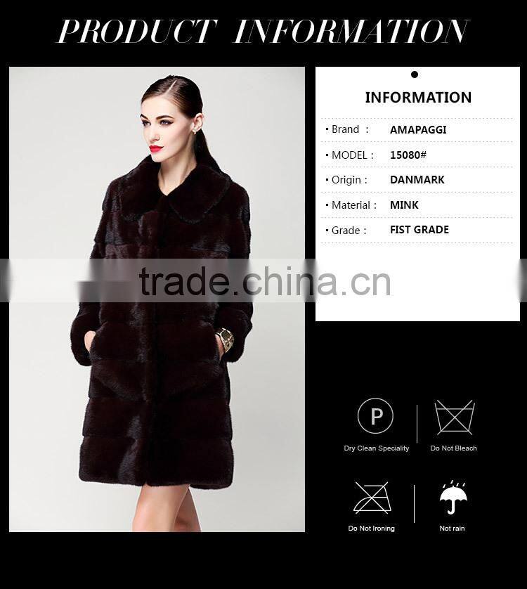 China sale dyed real mink winter fur coat for fashion lady