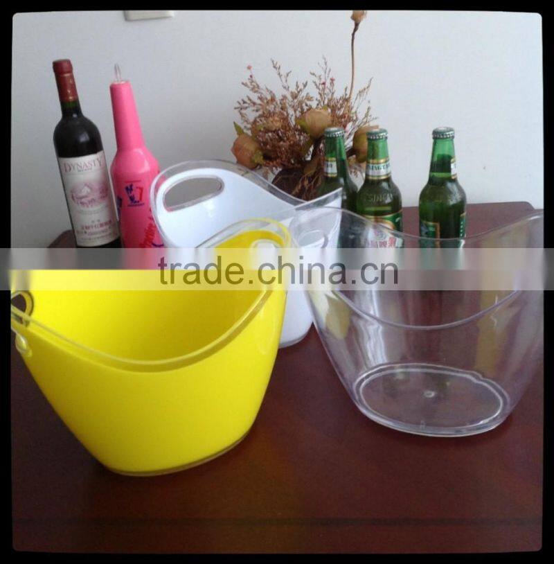 Double layer plastic acrylic ice bucket for promotion