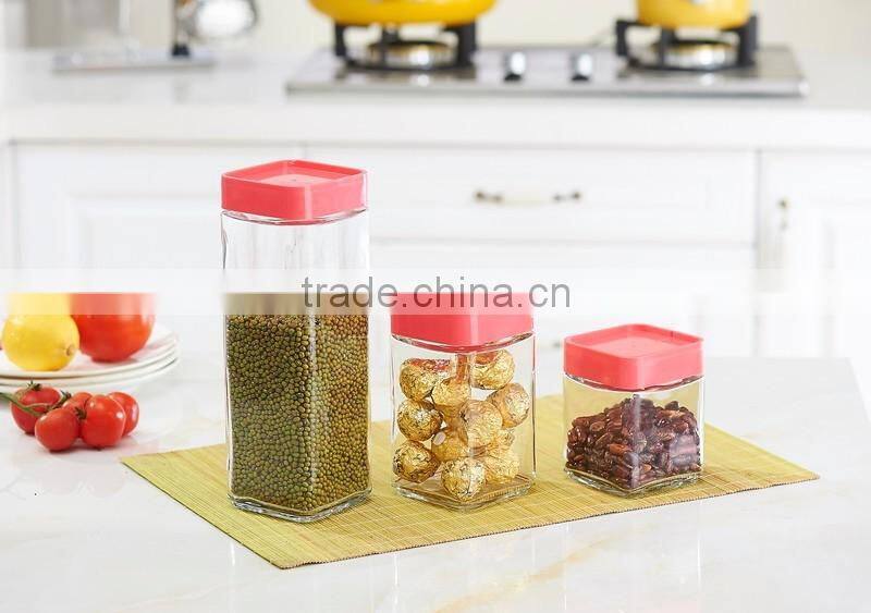 2016 Hot sale High Quality glass food storage jar set