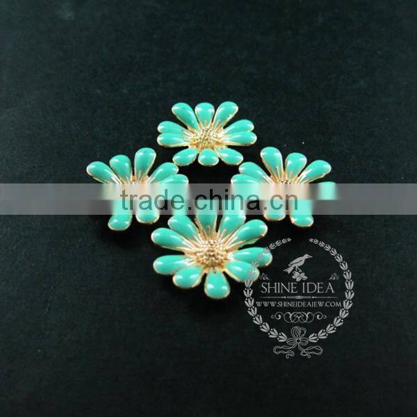 18mm blue flower cabochon setting pendant charm DIY supplies findings 1800146