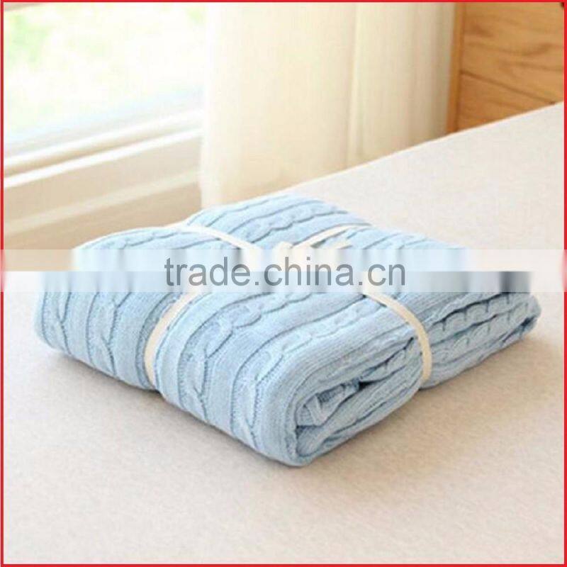 Thermal Natural 100% Cotton Knit Throw Blanket for Couch Bed