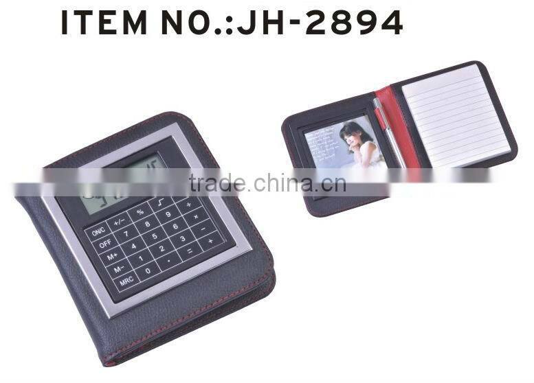 6 ring photoframe advantage organizer with 8 digits calculator
