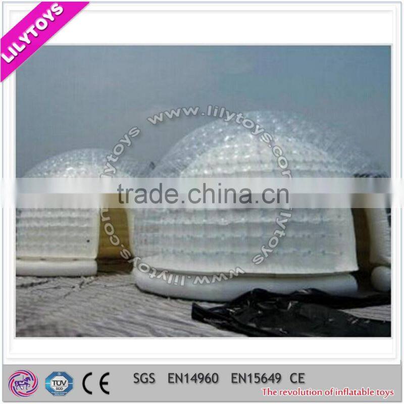 Lead free factory directly custom white bubble air sealed inflatable tent for party