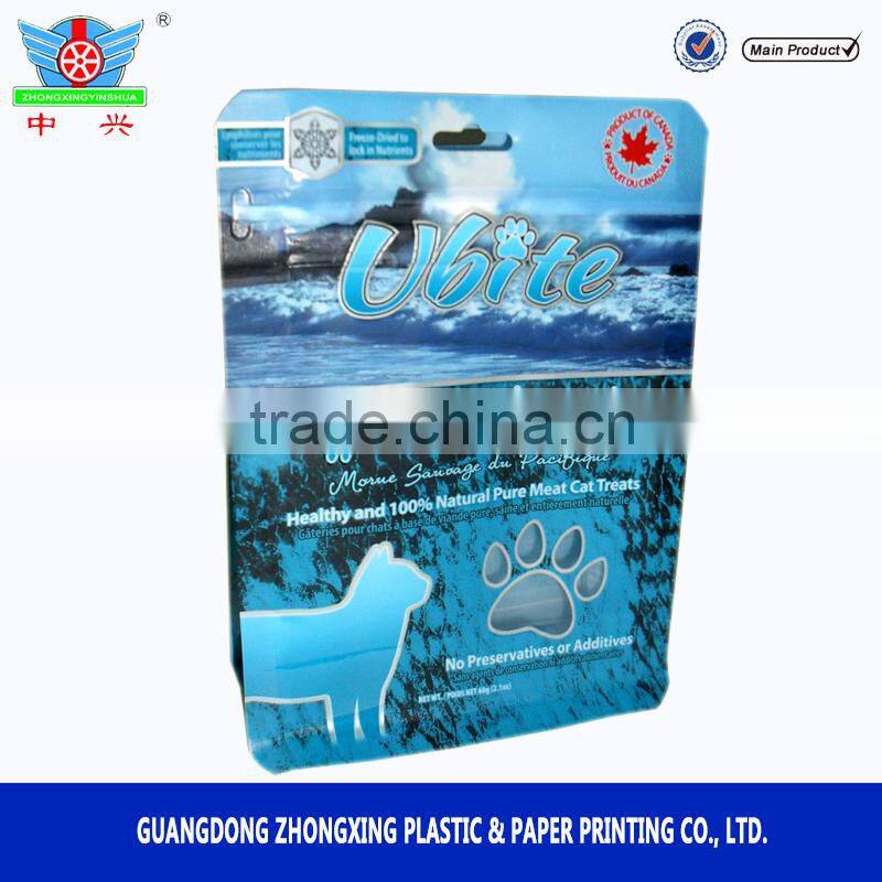 Plastic packaging of dog cat treat bag, PET plastic pouch,pet food bag