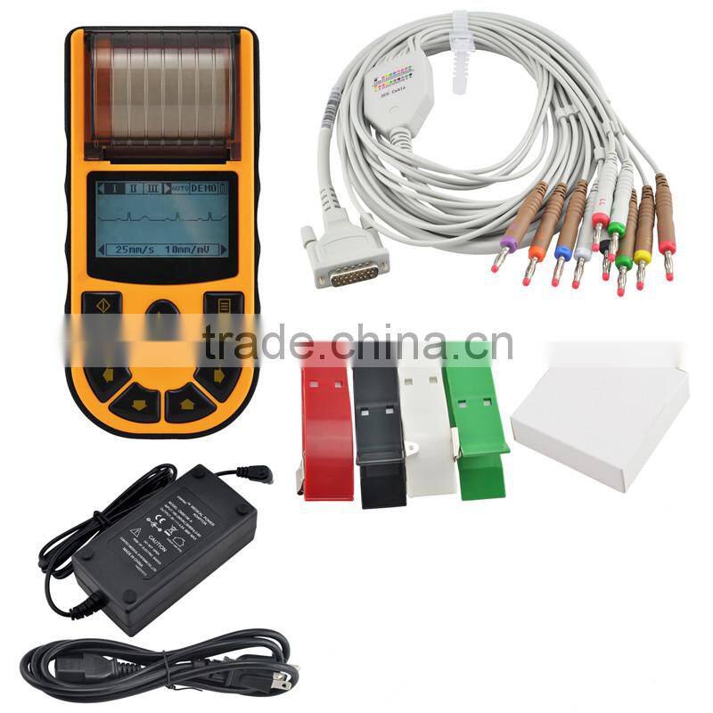 Digital 1-channel Handheld Electrocardiograph ECG EKG machine