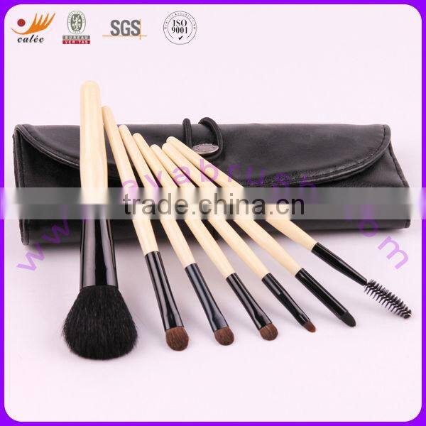 Eya 7pcs Travel Cosmetic Brush Set with Black Bag