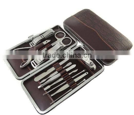Bonvatt 12pcs Manicure Set Tools Stainless Steel Pruning Care Set mens manicure set