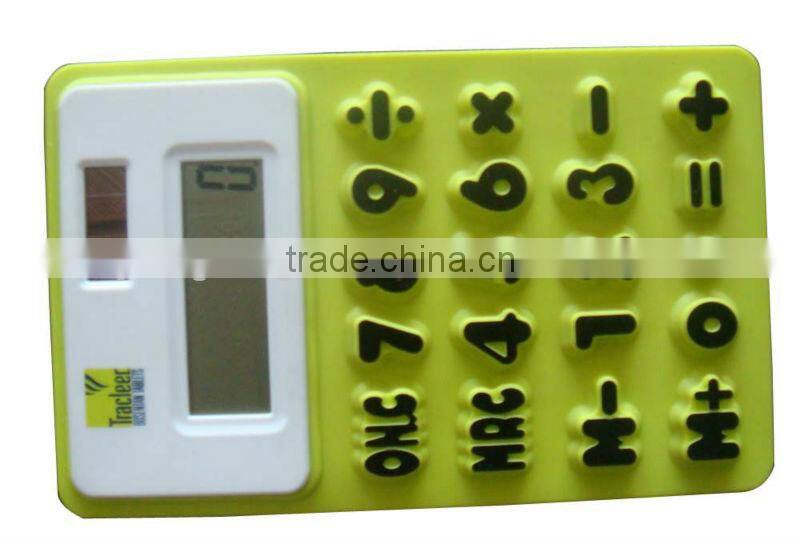 office&business promotional gifts silica gel 8 Digits waterproof Solar flexible Silicone soft rubber calculator