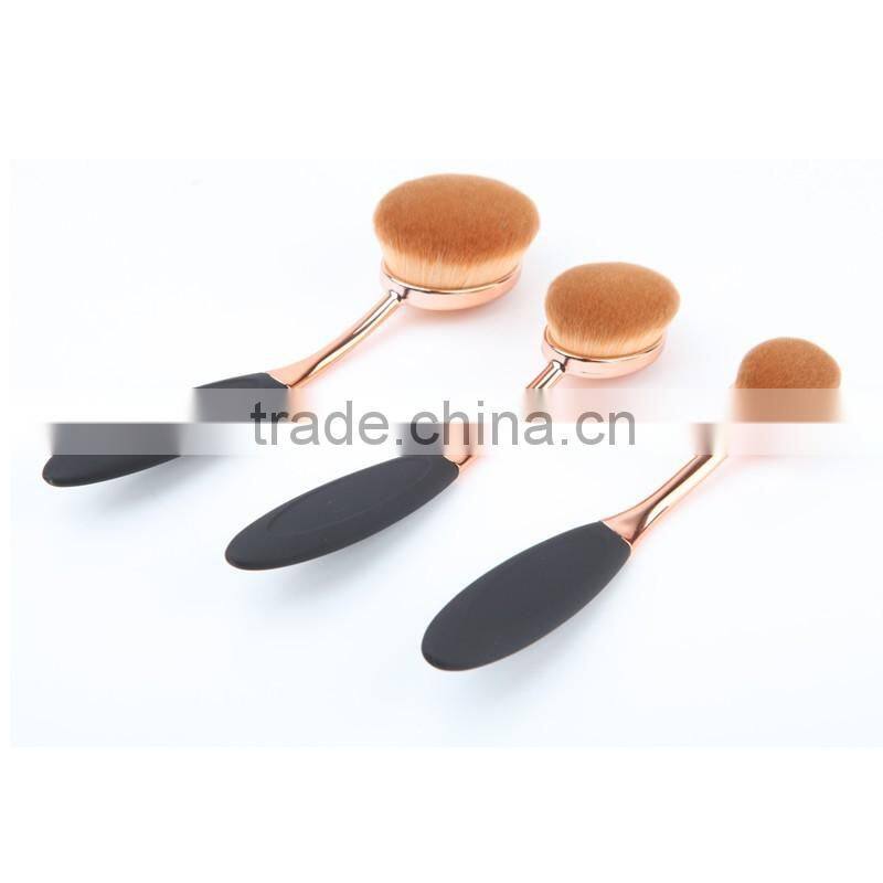 Black Packing Plastic Nylon Oval 6 Brush Soft Hair Best Quality Makeup Brush