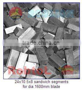24x10.5x8 for dia.1600mm blade stone diamond sandwich segments for diamond tools--SGMT8