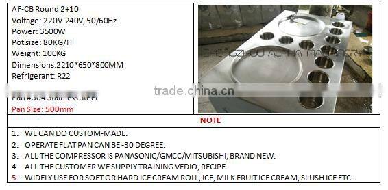 Ten container fried ice cream cold plate roll machine