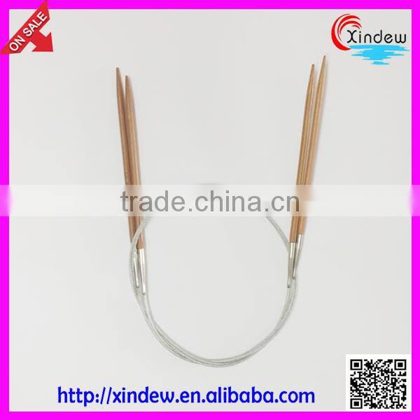 High quality Carbonized bamboo SS rope/steel wire rope circular knitting needle